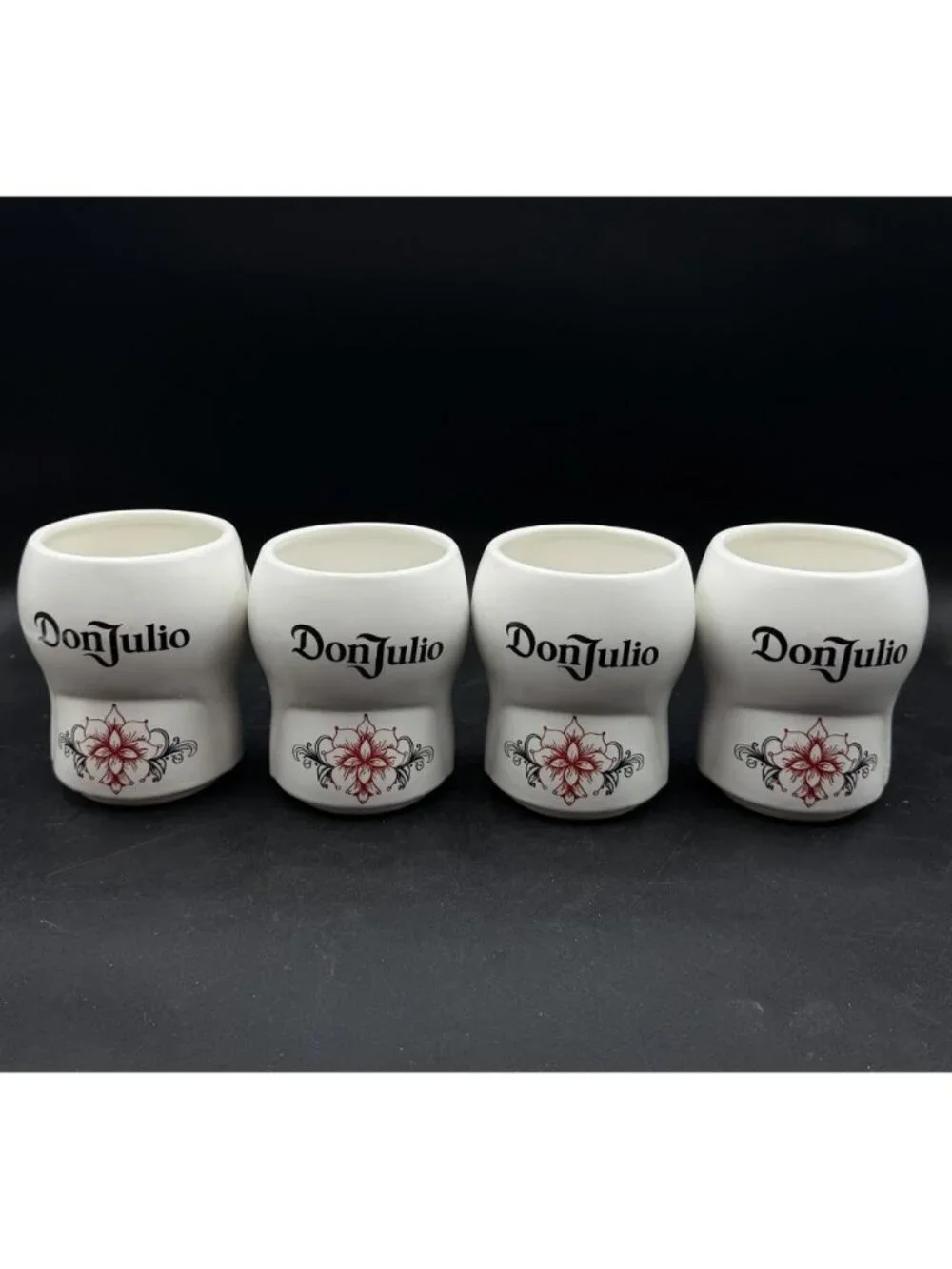 Don Julio Tequila Sugar Skull Mugs Cups Ceramic Day Of The Dead LOT 4